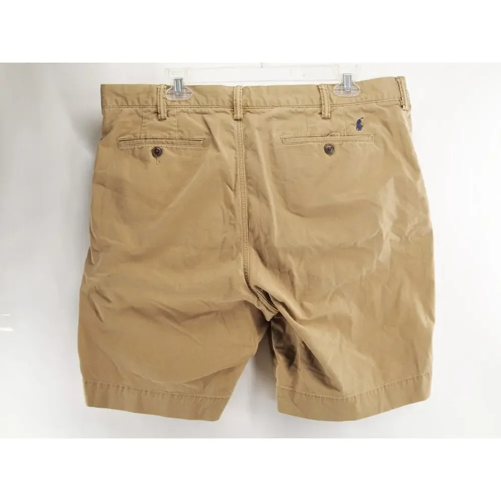 Polo Ralph Lauren Men's 38 Khaki Chino Stretch Classic Fit Flat Front Shorts 9
